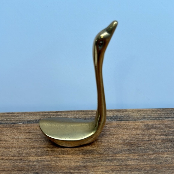 Vintage MCM Small Brass Swan Figurine Collectible - Picture 4 of 10